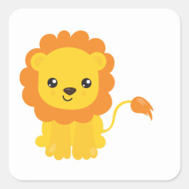 Safari Leeuw Trendy Vierkante Sticker