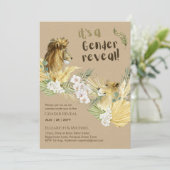 Safari Leeuwen GESLACHT ONTHULLING Baby Shower Uit Kaart (Staand voorkant)