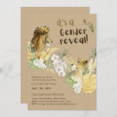 Safari Leeuwen GESLACHT ONTHULLING Baby Shower Uit Kaart (Voorkant / Achterkant)