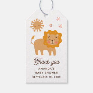 Safari Leeuwenbabyfeest Dankjewel Cute Jungle Cadeaulabel