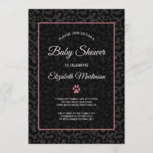Safari Leopard Black Roze Rose Gold Baby shower