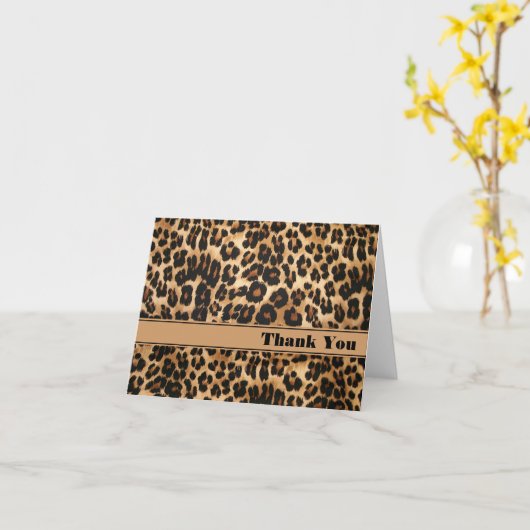 Safari Leopard Note Kaart (Gele Bloem)