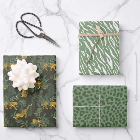 Safari Leopard Print Wrapping Paper Sheets (Voorkant)