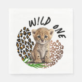 Safari Leopard Verjaardag Wild Een Twee Wild Party Servet (Voorkant)
