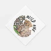 Safari Leopard Verjaardag Wild Een Twee Wild Party Servet (Hoek)
