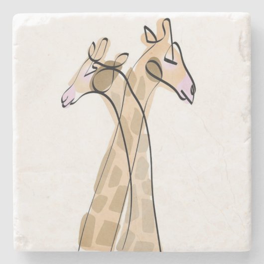 Safari Liefde Giraffe Onderzetters (Voorkant)