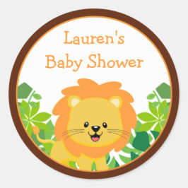 Safari Lion Baby shower Favor Stickers