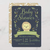 Safari Lion Baby shower Invitation Kaart (Voorkant / Achterkant)