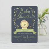 Safari Lion Baby shower Invitation Kaart (Staand voorkant)