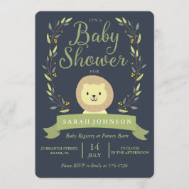 Safari Lion Baby shower Invitation Kaart