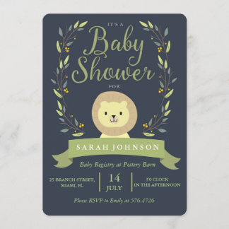 Safari Lion Baby shower Invitation Kaart