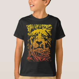 Safari Lion | Colorful Lion Drawing | Lijn T-Shirt