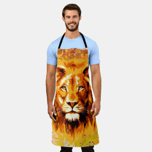 Safari Lion Colorful Lion Drawing Schilderen Schort