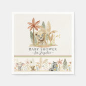 Safari Lion Cub Zebra Giraffe Oerwoud Baby shower Servet (Voorkant)