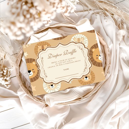 Safari Lion Diapper Raffle Informatiekaartje