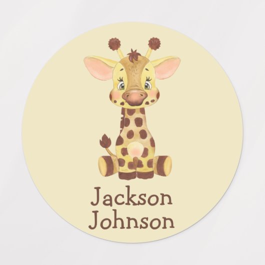 Safari Lion Giraffe Elephant Zebra Monkey Boy Labels (Design 2)