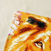 Safari Lion Head - Lion Beach Towel Strandlaken (In situ)