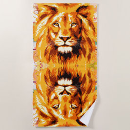 Safari Lion Head - Lion Beach Towel Strandlaken