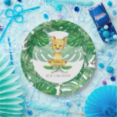 Safari Lion Illustration Personalized Papieren Bordje (Feest)