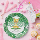 Safari Lion Illustration Personalized Papieren Bordje (Feest)