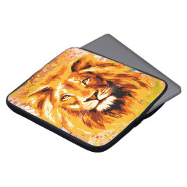Safari Lion Laptop Hoesje | Colorful Lion Drawing Laptop Sleeve