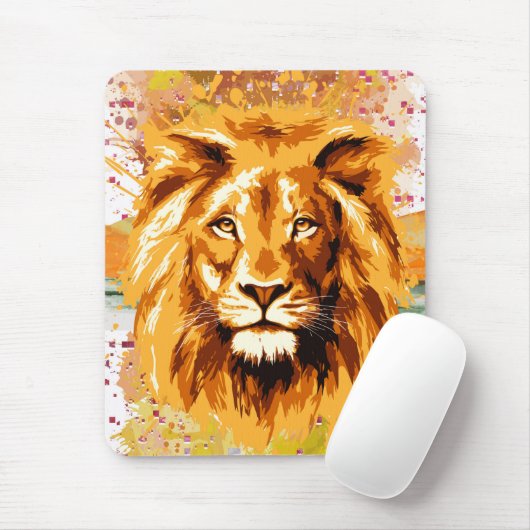 Safari Lion Muismat | Colorful Lion Mousepad (Met muis)