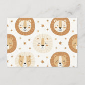 Safari Lion Neutral Baby Shower Diapper Raffle Informatiekaartje (Achterkant)