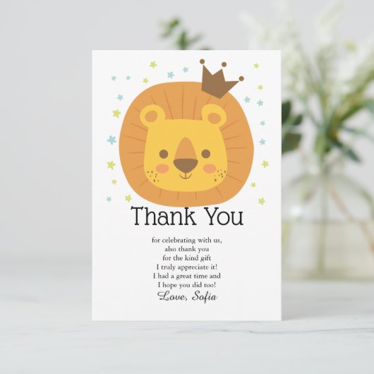 safari lion oerwoud lion , dierenschildering bedankkaart (Staand voorkant)