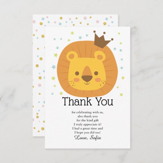 safari lion oerwoud lion , dierenschildering bedankkaart (Voorkant / Achterkant)