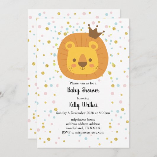 safari lion oerwoud lion , dierenschildering kaart (Voorkant / Achterkant)