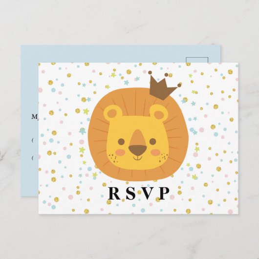 safari lion oerwoud lion , dierenschildering uitnodiging briefkaart (Voorkant / Achterkant)