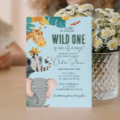 Safari Lion, Olifanten Giraffes Baby shower Kaart