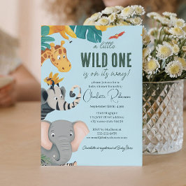 Safari Lion, Olifanten Giraffes Baby shower Kaart