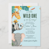 Safari Lion, Olifanten Giraffes Baby shower Kaart (Voorkant)