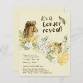 Safari Lions GENDER REVEAL Baby Shower Invitations (Voorkant / Achterkant)