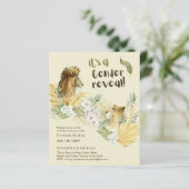 Safari Lions GENDER REVEAL Baby Shower Invitations (Staand voorkant)