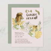 Safari Lions GENDER REVEAL Baby Shower Invitations (Voorkant / Achterkant)