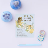 Safari Lions GENDER REVEAL Baby Shower Invitations Flyer (Enkel)
