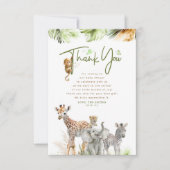 Safari Little Animals Oerwoud Dank u wel Bedankkaart (Voorkant)
