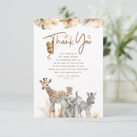Safari Little Animals Oerwoud Dank u wel Bedankkaart (Staand voorkant)