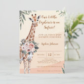 Safari Little Explorer Giraffe Baby shower Kaart (Staand voorkant)