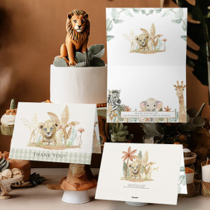 Safari Little King Lion Zebra Giraffe Boy Shower Kaart