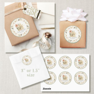 Safari Little Lion Zebra Giraffe Boy Baby shower Ronde Sticker