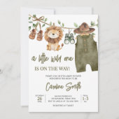 Safari Little Wild One Babykleding Baby shower Kaart (Voorkant)