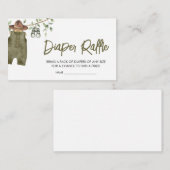 Safari Little Wild One Babykleding Luier Raffle Informatiekaartje (Voorkant / Achterkant)