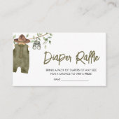 Safari Little Wild One Babykleding Luier Raffle Informatiekaartje (Voorkant)