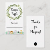 Safari Luier Raffle Naam Ticket Informatiekaartje (Voorkant / Achterkant)