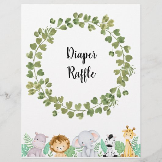 Safari Luier Raffle Poster (Voorkant)