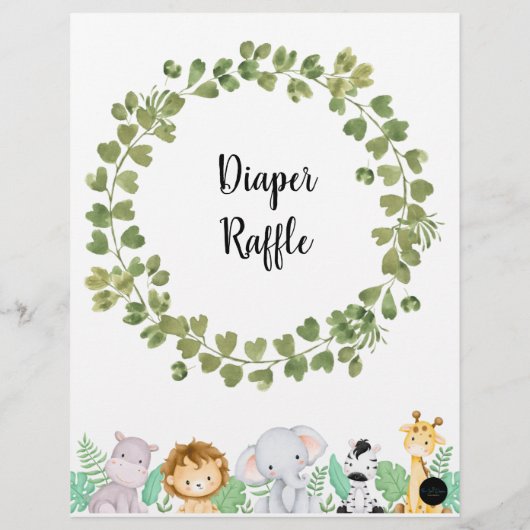 Safari Luier Raffle Poster (Achterkant)