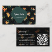 Safari Luipaard Vlekken QR Code Visitekaartje (Voorkant / Achterkant)